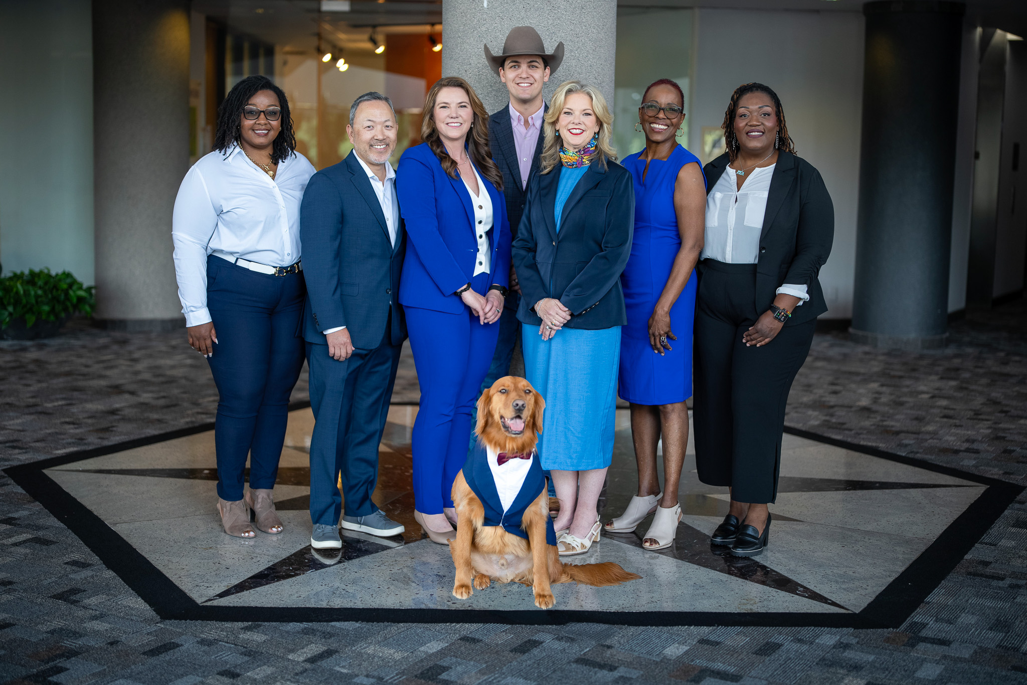 Wealth management firm team headshot lineup for a DFW practice by 2mm Headshots